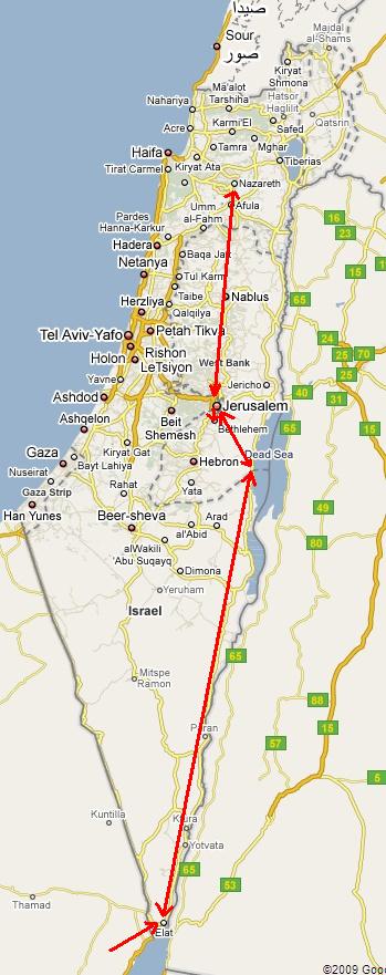 izrael mapa